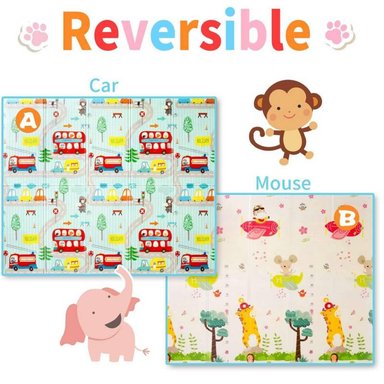 ALFOMBRA DE JUEGO PLEGABLE PORTÁTIL REVERSIBLE PARA BEBÉ - 2