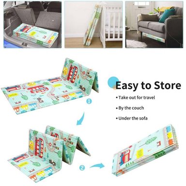 ALFOMBRA DE JUEGO PLEGABLE PORTÁTIL REVERSIBLE PARA BEBÉ - 6