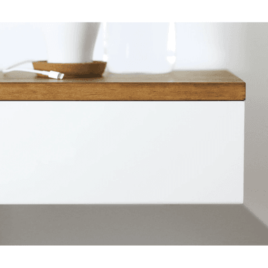VELADOR TU MESITA FLOTANTE CONTEMPORÁNEO TAME 40CM BLANCO MARRÓN - 2