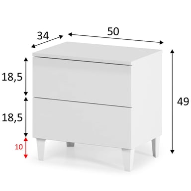 MESA DE NOCHE MODERNA TU MESITA GLORIA 50CM - 2