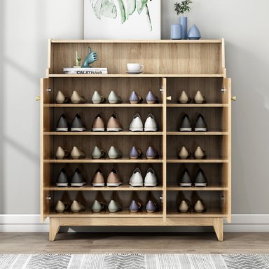 ZAPATERA TU MESITA MIRIAN MARRÓN CLARO MODERNA 100X34X120CM - 3