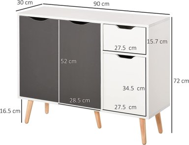 APARADOR TU MESITA BETSSY MELAMINA 18MM 3 PUERTAS 1 CAJÓN VINTAGE MODERNO - 3