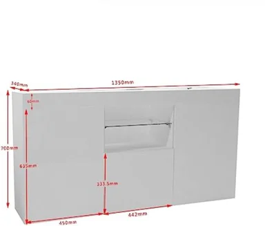 APARADOR TU MESITA DANERI MELAMINA 18MM 3 PUERTAS MODERNO 135CM - 3