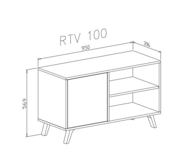 MESA DE TV TU MESITA ANDREA VINTAGE 1 PUERTA BLANCO - 4