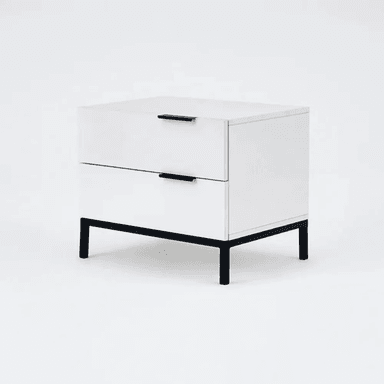MESA NOCHE TU MESITA MINIMALISTA 2 CAJONES MUSAT BLANCO - 2