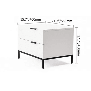 MESA NOCHE TU MESITA MINIMALISTA 2 CAJONES MUSAT BLANCO - 3