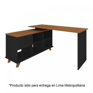 ESCRITORIO MODERNO TU MESITA ALANA 145 CM X 128 CM NEGRO/DUNAEN L - 2