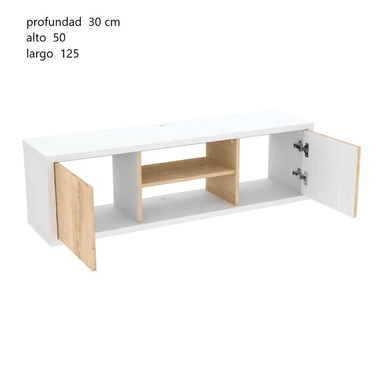 MUEBLE PARA TV TU MESITA SANTY FLOTANTE 2 PUERTAS BLANCO DUNA - 4