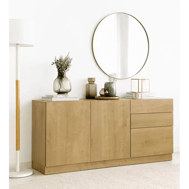 APARADOR TU MESITA AMABIL MELAMINA 18 MM 3 PUERTAS 2 CAJONES CONTEMPORÉNEO 160 CM - 2