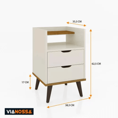 MESA NOCHE TU MESITA MULTIUSOS 2 CAJONES TRINIDAD BLANCO - 3