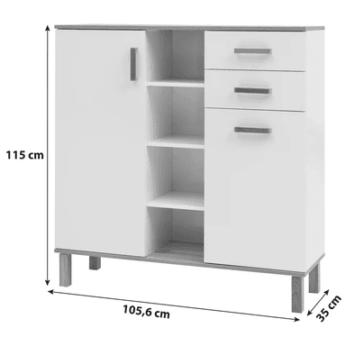 ALACENA PARA COCINA TU MESITA FÁTIMA 2 CAJONES PUERTAS BLANCO - 3