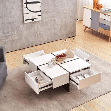MESA DE CENTRO TU MESITA RUBIC MODERNA CUADRADA BLANCO - 3