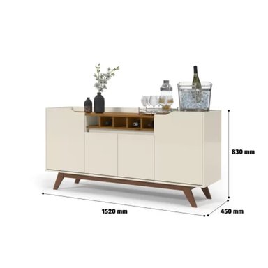 APARADOR TU MESITA NICOLA MELAMINA 18MM 4 PUERTAS VINTAGE MODERNO 152CM - 2
