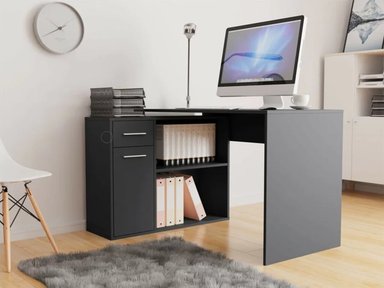 ESCRITORIO MODERNO TU MESITA BRISTOL 120 CM X 92 CM NEGRO 1 CAJÓN - 2
