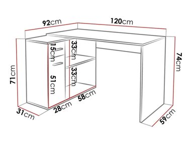 ESCRITORIO MODERNO TU MESITA BRISTOL 120 CM X 92 CM NEGRO 1 CAJÓN - 5