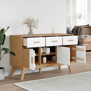APARADOR TU MESITA HILARY HAYA MODERNO BLANCO 3 PUERTAS 3 CAJONES - 3