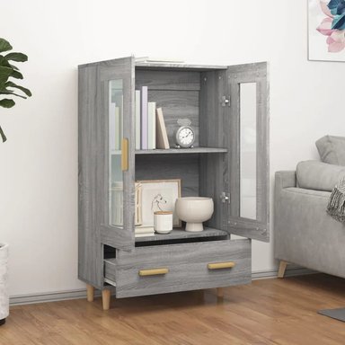 VITRINA TU MESITA MAYTE GRIS CLÁSICA 2 PUERTAS CENIZA - 2
