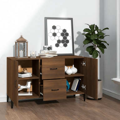 APARADOR TU MESITA KENDRA MARRÓN MODERNO 2 CAJONES 2 PUERTAS - 2