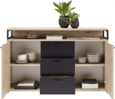 APARADOR TU MESITA OMEGA MULTICOLOR MULTIUSOS 2 PUERTAS 3 CAJONES - 2