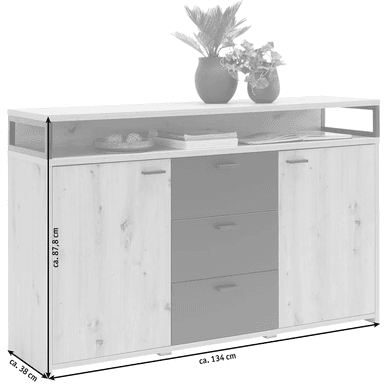 APARADOR TU MESITA OMEGA MULTICOLOR MULTIUSOS 2 PUERTAS 3 CAJONES - 3