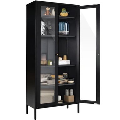 VITRINA TU MESITA JOAN NEGRO CLÁSICA MULTIUSOS 2 PUERTAS - 3