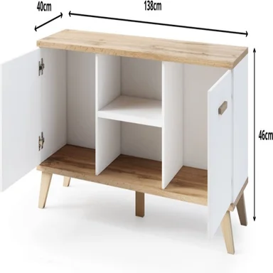 MESA DE TV TU MESITA ATALAYA MODERNA NEGRO DUNA 2 PUERTAS - 1