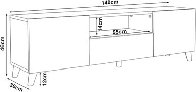 MESA DE TV TU MESITA KATRINA CLÁSICA BLANCO NATURAL 3 PUERTAS - 3