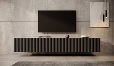 MESA DE TV TU MESITA LIKA FLOTANTE 4 PUERTAS NEGRO - 2