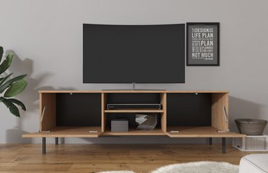 MESA DE TV TU MESITA VELVET MODERNA ROBLE 2 PUERTAS - 4