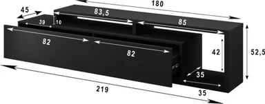 MESA DE TV MODERNA MIKELA COLOR NEGRO/ROBLE TU MESITA - 3