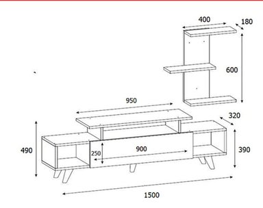 MESA PARA TV PRÁCTICA 1 PUERTA + REPISA SERGI COLOR BLANCO TU MESITA - 3