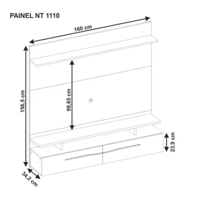MUEBLE COMPLETO PARA TV FLOTANTE 2 CAJONES ARGOS COLOR HAYA/NEGRO TU MESITA - 3
