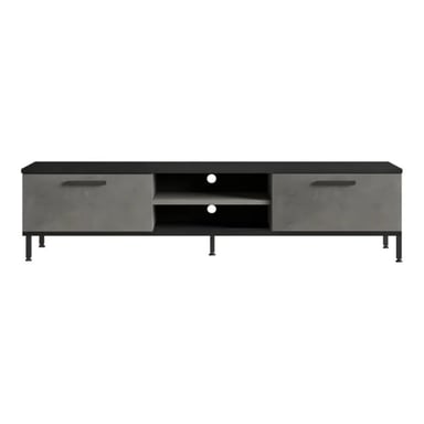 MESA DE TV MODERNA MISKA COLOR NEGRO/GRIS 2 PUERTAS TU MESITA - 3
