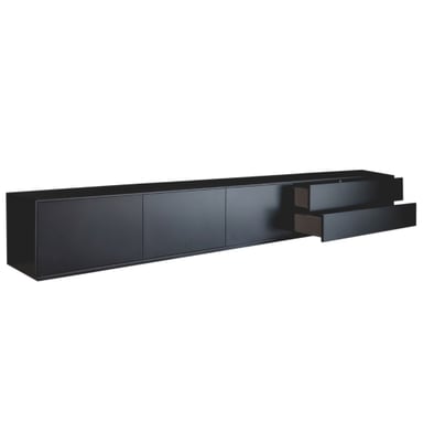 MESA PARA TV MODERNA PARIS 2 CAJONES 3 PUERTAS TU MESITA COLOR NEGRO - 4