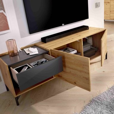 MESA PARA TV JARA 2 COLOR NEGRO/MARRÓN TU MESITA - 2
