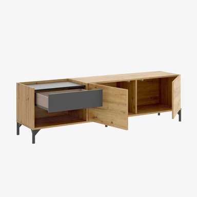 MESA PARA TV JARA 2 COLOR NEGRO/MARRÓN TU MESITA - 3