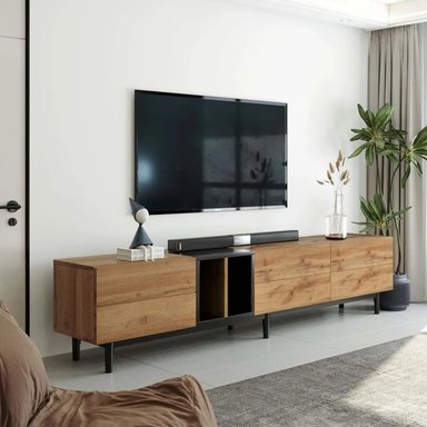 MESA DE TV MODERNA TOGO MARRÓN 195CM - 1