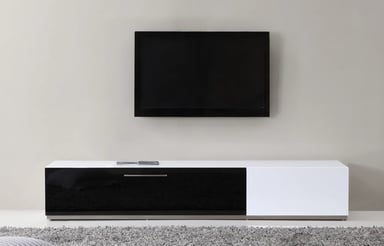 MESA DE TV CONTEMPORÁNEA COLON BLANCO-NEGRO 203 CM - 2