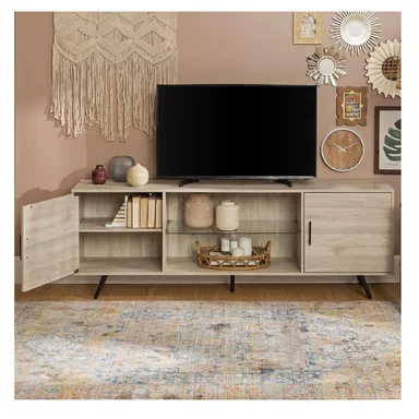MESA DE TV PARACAS 70' TU MESITA MELAMINA 18MM COLOR ROBLE 2 PUERTAS - 2