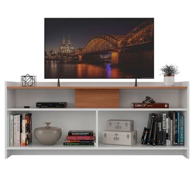 MESA DE TV MODERNA NÁPOLES COLOR BLANCO/HAYA TU MESITA 2 PUERTAS - 2