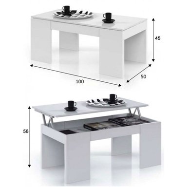 MESA DE CENTRO ELEVABLE DUBAI COLOR BLANCO/DUNA TU MESITA - 2