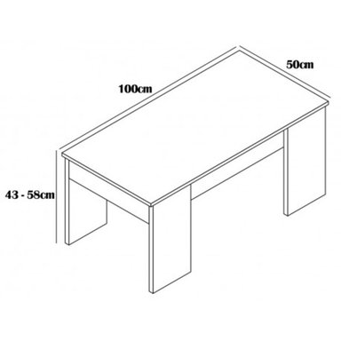 MESA DE CENTRO ELEVABLE MAKABI COLOR MARRÓN TU MESITA - 2