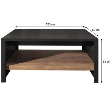 MESA DE CENTRO TU MESITA EHEL COLOR MARRÓN/NEGRO - 3