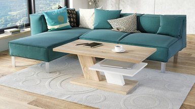 MESA DE CENTRO ELEGANTE LOLA COLOR DUNA/BLANCO TU MESITA - 1