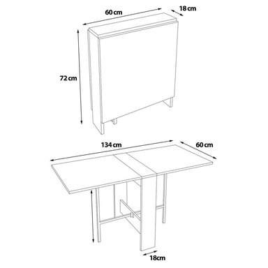 MESA DE COMEDOR PLEGABLE TU MESITA GINA COLOR DUNA - 3