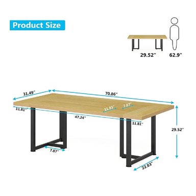 MESA DE COMEDOR CLÁSICA TU MESITA LUANA COLOR DUNA/NEGRO - 3