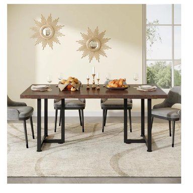 MESA DE COMEDOR CLÁSICA TU MESITA LUANA COLOR MARRÓN/NEGRO - 2