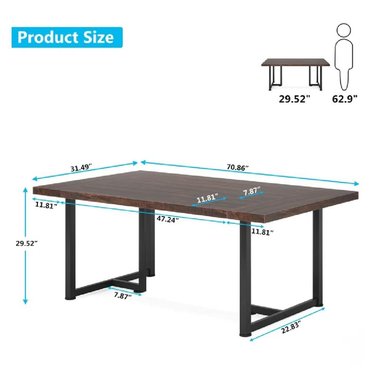 MESA DE COMEDOR CLÁSICA TU MESITA LUANA COLOR MARRÓN/NEGRO - 3
