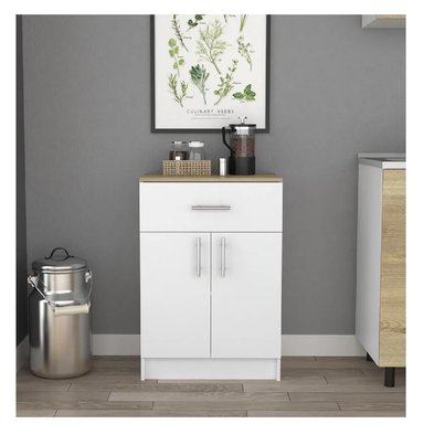 MUEBLE AUXILIAR DE COCINA TU MESITA RIBETTO MELAMINA 18MM COLOR BLANCO/DUNA - 1