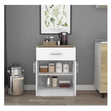 MUEBLE AUXILIAR DE COCINA TU MESITA RIBETTO MELAMINA 18MM COLOR BLANCO/DUNA - 2